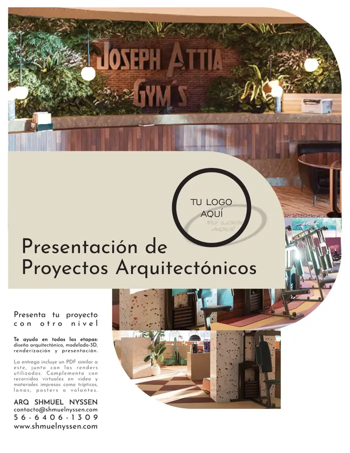 Portada de brochure de presentación de proyectos arquitectónicos diseñado por Shmuel Nyssen