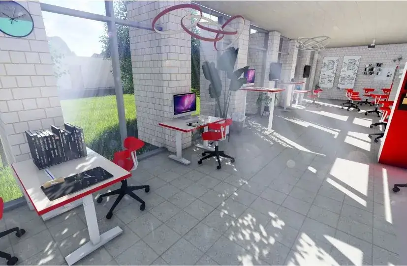 Render del gimnasio boutique diseñado antes de construirse